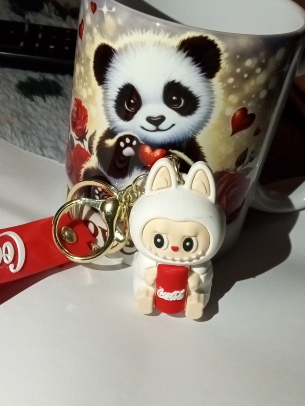 COCA-COLA/LABUBU KEY FOB FIRST CHARM WITH COCA-COLA WRIST STRAP